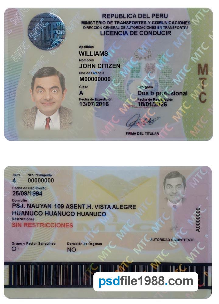 Peru Driving License